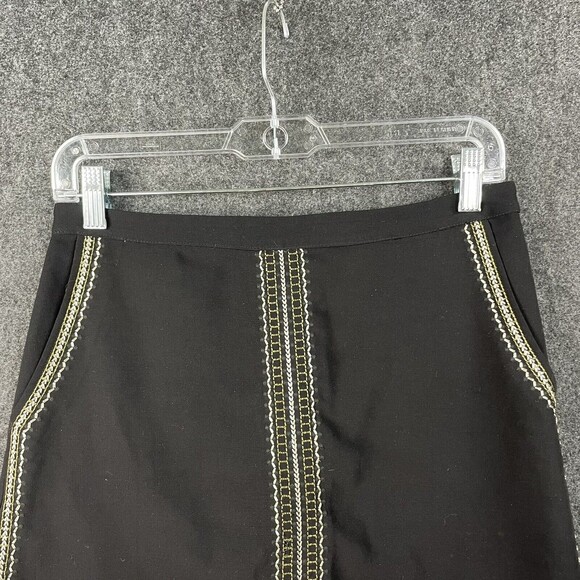 Madewell Embellished Embroidered Mini Skirt Sequin Detailing Black Gold Sz 00 EU - Picture 2 of 7